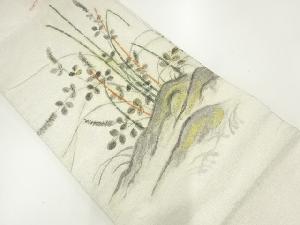 木賊に萩模様名古屋帯